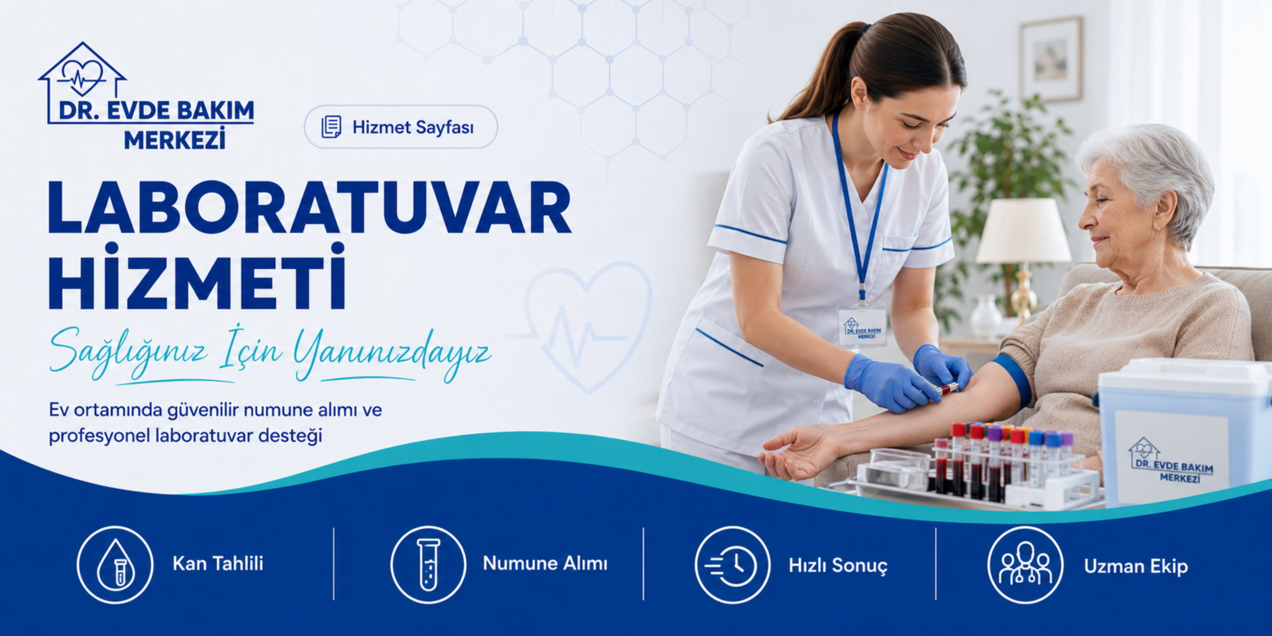 Dr. Evde Bakım Merkezi laboratuvar hizmeti banner görseli