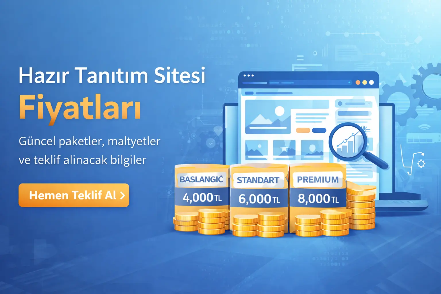 hazır tanıtım sitesi fiyatları ve web sitesi paketleri