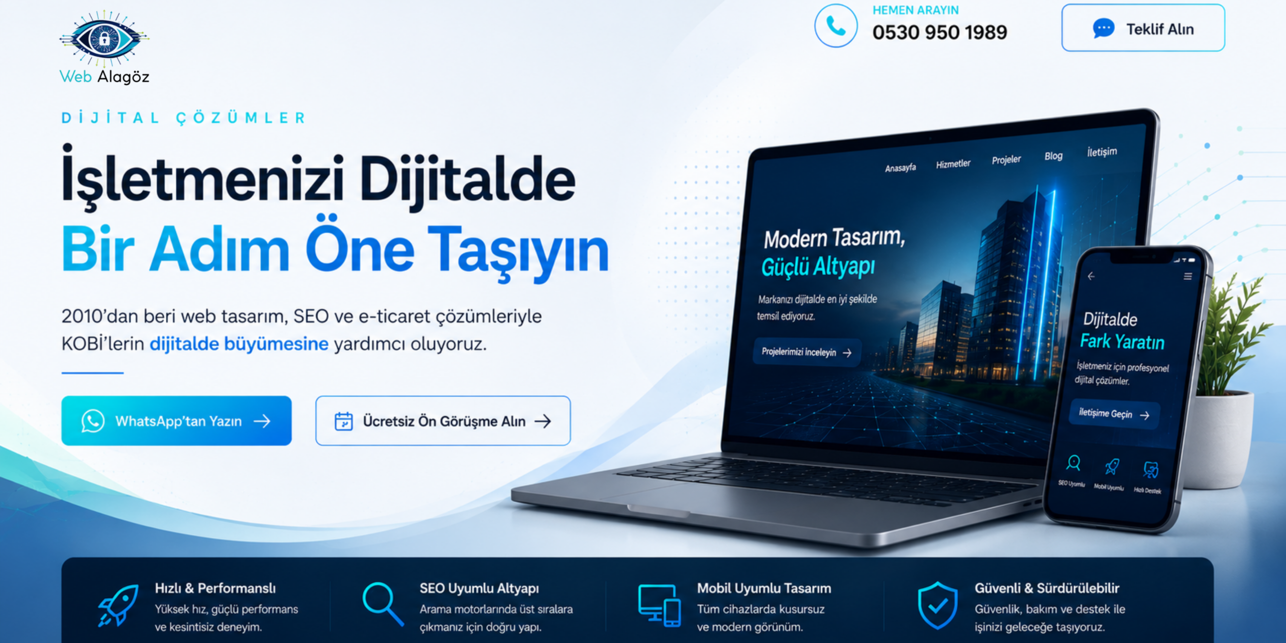Webalagöz web tasarım, SEO ve e-ticaret çözümleri anasayfa banner görseli